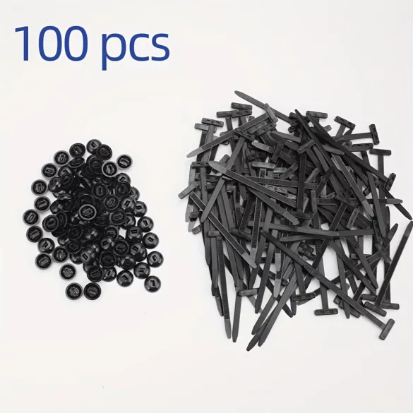 25/50/100 Stück Hochleistungs-Nylon-Kabelbinder Selbstsichernd Schwarz 100 Stück