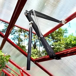   Wärmeempfindlicher, Automatischer Fensteröffner - Doppelfeder, Aluminiumlegierung für Gewächshäuser und Zuhause, Schwarz