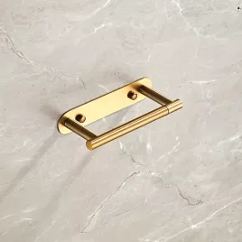   1 Stück Selbstklebender Toilettenpapierhalter Gebürstetes Gold Drehbarer WC-Papierhalter