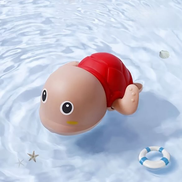 1 Stk. Aufziehbares Schwimm-Schildkröten-Badespielzeug Rot