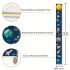 1 Stück Weltraum-Themen Jugend Wachstumstafel - Blaues Stoff-Höhenlineal mit Sonnensystem und äußeren Planeten Muster | Lehrreiche Wanddekoration für Jungenzimmer Alphabet