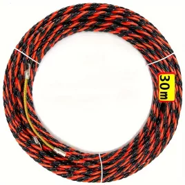   Elektriker Kabelziehwerkzeug, Stahl, nicht geflochten, langlebige Metallverbindungen, flexibles Material für einfaches Einführen und Herausziehen von Kabeln, 30 m/98,4 Fuß