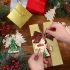 10-teiliges Set aus natürlichem Holz gefertigte Weihnachtsbaum-Anhänger