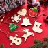 10-teiliges Set aus natürlichem Holz gefertigte Weihnachtsbaum-Anhänger