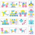 180-tlg. Holzbausteine - Tangram-förmiges Puzzle-Set