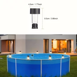   6 Stück Solar-Poolbeleuchtung - Einstellbare Warmweiße LED-Beleuchtung für Aufstellpools