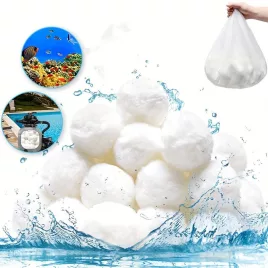   Wiederverwendbare Poolfilterbälle 200g mit Waschtasche Klare Wasser Sandfilter für Aquarium