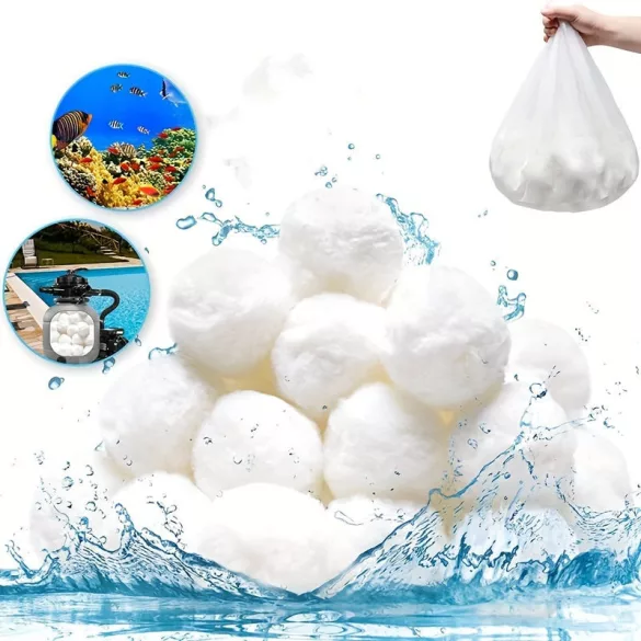 Wiederverwendbare Poolfilterbälle 200g mit Waschtasche Klare Wasser Sandfilter für Aquarium