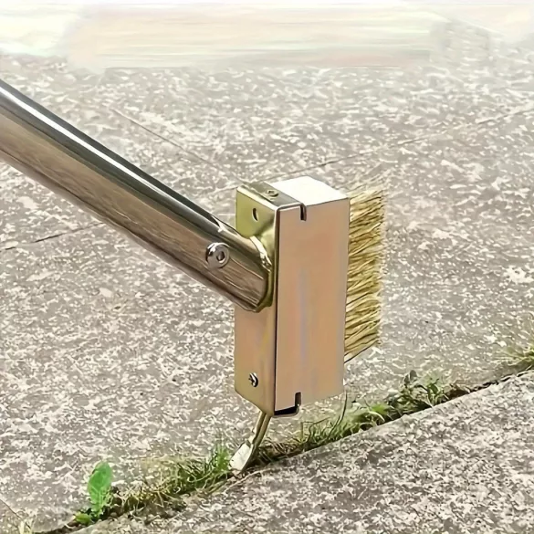Langstieliger Unkrautentferner – Mit Metallkopf, gegen Moos und Unkraut, für Terrasse und Gehwege