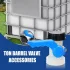 IBC-Tank Schmetterlingsventil – 62 mm Durchmesser, blauer Hebelverschluss mit schwarzer Kappe, Kunststoffadapter für IBC-Tank