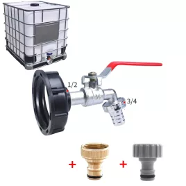   IBC Wassertankadapter mit Sprühkopf – 1/2” und 3/4” Schlauchanschluss