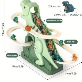 Dinosaurier-Kletterrutsche-Spiel mit 3 Autos