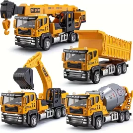 4er Set LKW und Feuerwehrauto