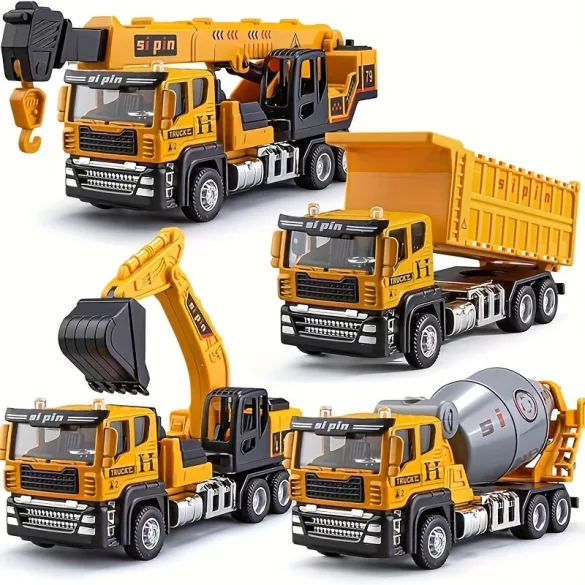 4er Set LKW und Feuerwehrauto