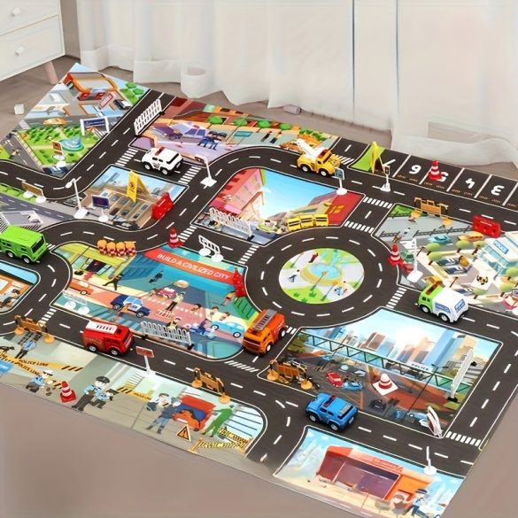 Auto-Spielteppich mit Straßenmuster