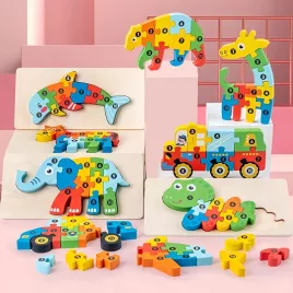 3D Montessori Holzpuzzle-Spiel