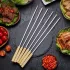 5 Stück Grillspieße mit Holzgriff
