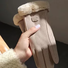 1 Paar Damen Thermo-Plüschvelours-Handschuhe
