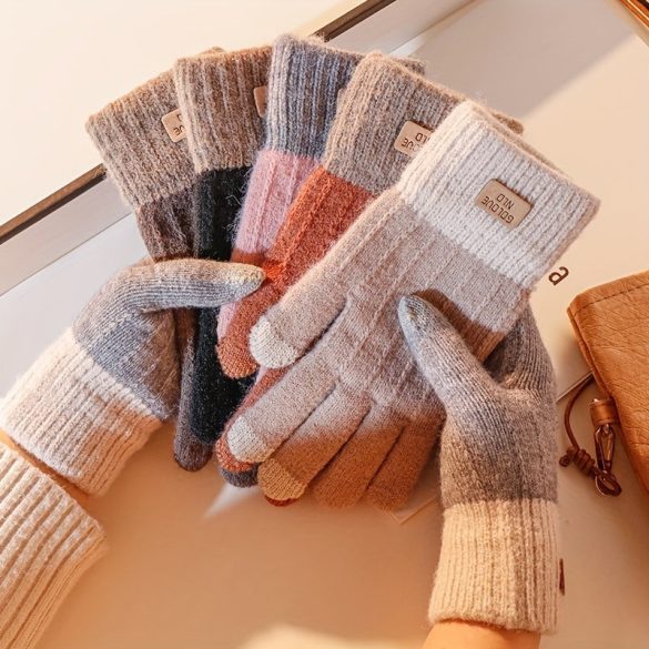 1 Paar Winter Touchscreen-Strickhandschuhe, Unisex