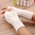 Gestrickte Fingerlose Kurz-Handschuhe