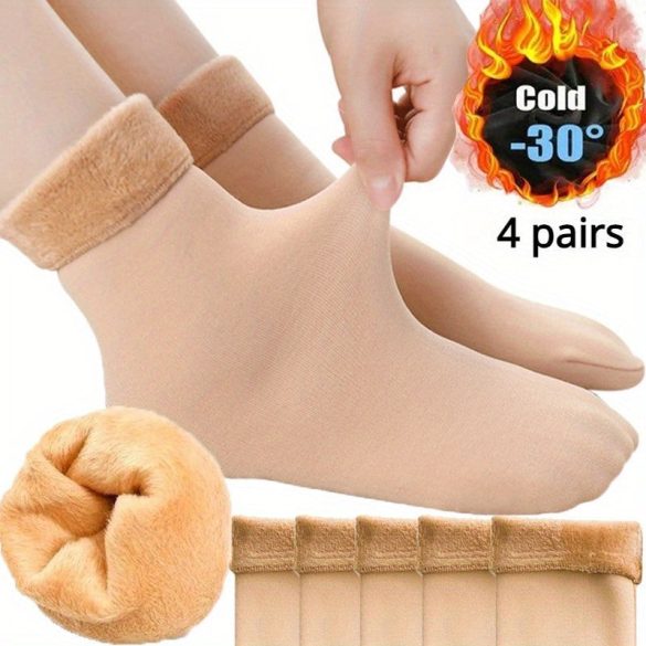 4 Paar Dicke, Plüschgefütterte Socken