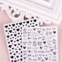 2 Blatt Nagelsticker, Valentinstag Nagelsticker, Herz-Liebe-Design Englische Buchstaben Nagel-Accessoires
