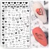 2 Blatt Nagelsticker, Valentinstag Nagelsticker, Herz-Liebe-Design Englische Buchstaben Nagel-Accessoires