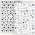 2 Blatt Nagelsticker, Valentinstag Nagelsticker, Herz-Liebe-Design Englische Buchstaben Nagel-Accessoires