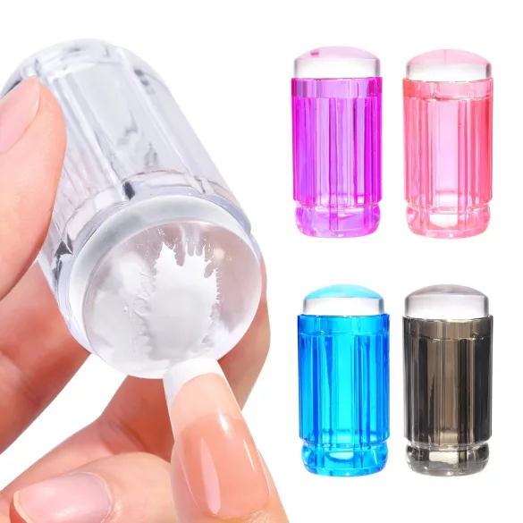Schwarzes Nagellack-Stempelset mit Schaber - Einfaches DIY-Maniküre-Werkzeug für professionelle Ergebnisse
