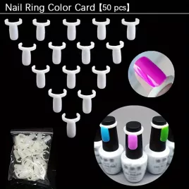   50 Stk. Nagellack Farbanzeigekarte, Lack UV Gel Farbanzeige Nageldekorring, Kunstnagelspitzen