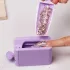 Weißer Nagelglitzer-Recyclingbehälter Maniküre Sammeln Sie Pigmentpulver Mikroperlen Behälterhalter Zweischichtige Aufbewahrungsbox 2*Löffel+1*Trichter