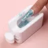 Weißer Nagelglitzer-Recyclingbehälter Maniküre Sammeln Sie Pigmentpulver Mikroperlen Behälterhalter Zweischichtige Aufbewahrungsbox 2*Löffel+1*Trichter