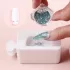 Weißer Nagelglitzer-Recyclingbehälter Maniküre Sammeln Sie Pigmentpulver Mikroperlen Behälterhalter Zweischichtige Aufbewahrungsbox 2*Löffel+1*Trichter