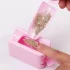Weißer Nagelglitzer-Recyclingbehälter Maniküre Sammeln Sie Pigmentpulver Mikroperlen Behälterhalter Zweischichtige Aufbewahrungsbox 2*Löffel+1*Trichter