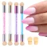 Gradient Sponges Nageldesign-Pinselset mit 4 austauschbaren Köpfen – Acrygel, glitzernde und pudersammelnde Dotting-Werkzeuge für professionelle Nagelkünstler
