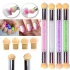 Gradient Sponges Nageldesign-Pinselset mit 4 austauschbaren Köpfen – Acrygel, glitzernde und pudersammelnde Dotting-Werkzeuge für professionelle Nagelkünstler