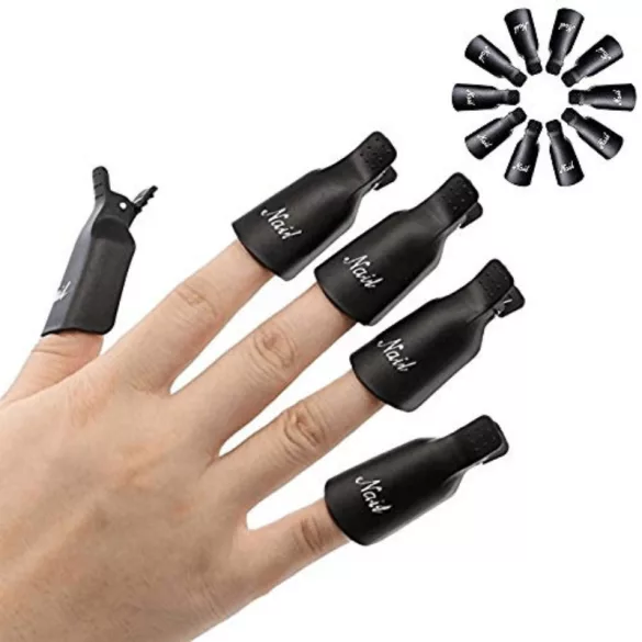 10 Stück UV-Gellack-Entferner-Set - Professionelle Kunststoff-Acryl-Nageldekorations-Soak-Off-Kappen für einfache Anwendung und Entfernung