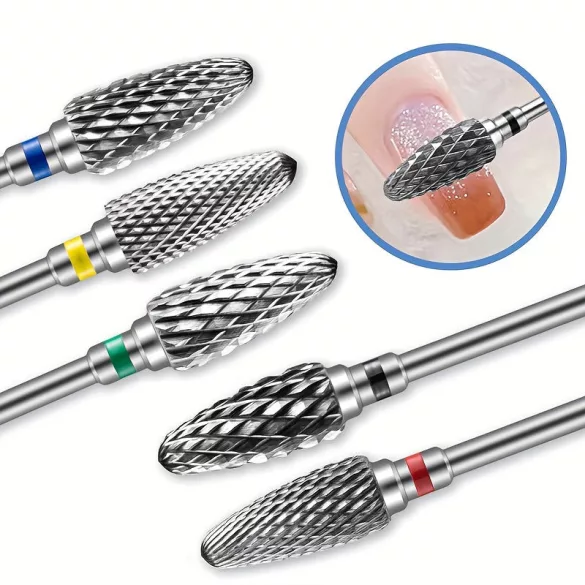 5 Stk. Wolframkarbid Nagelfräser, rotierende elektrische Hartmetallfräse für Maniküre Gellackentfernung 7,62/81,28 cm Nagelfeile Pediküre