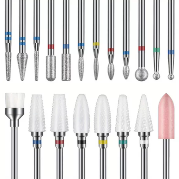 20-teiliges Bohrer-Set für Acrylnägel – 3/32'' Keramik- und Hartmetallbohrer für Nagelfräser, professionelle Maniküre, Pediküre, Nagelpflege, duftstofffrei