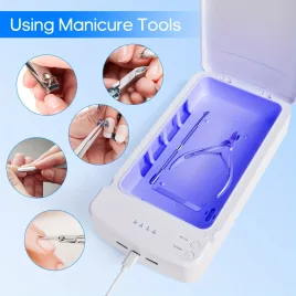   Tragbarer Nagel-Sterilisator mit blauem Licht und USB – perfekt für Heim-Maniküre und Salonbedarf!