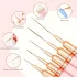 5er-Set Rosa/Schwarz Nail Art Pinsel für Details, Lange Nail Art Linienpinsel für Maniküregel Feine Designs