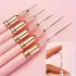 5er-Set Rosa/Schwarz Nail Art Pinsel für Details, Lange Nail Art Linienpinsel für Maniküregel Feine Designs