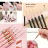 5er-Set Rosa/Schwarz Nail Art Pinsel für Details, Lange Nail Art Linienpinsel für Maniküregel Feine Designs