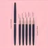 5er-Set Rosa/Schwarz Nail Art Pinsel für Details, Lange Nail Art Linienpinsel für Maniküregel Feine Designs