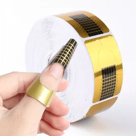   Nagelkunst Papierhalter, Rechteckiger Nagelverlängerungs-Goldfingerhalter, Nagelkleber-Fingerhalter, Nagelverlängerungshalter