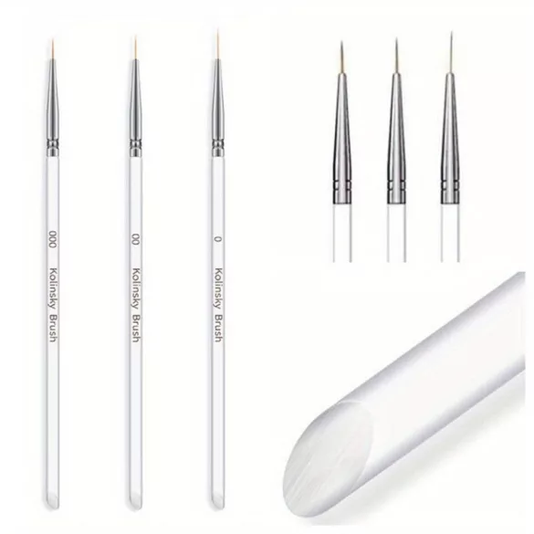 3-teiliges Nagellackstreifen-Pinselset, feine Linienpinsel, dünne Gel-Nagel-Präzisionspinsel, duftfreie Nageldekorationswerkzeuge