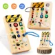 Bunte Holz Beschäftigungstafel mit Sensorikspiel, Musik- & Lichtschaltern - Lehrreiches & Reisefreundliches Geburtstagsgeschenk für Kinder