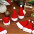 10er Set, Weihnachtsmesser-Gabel-Mütze, 6*12cm Rote Mini-Weihnachtsmütze, Flaschenmesser und Gabel Tischdekoration