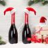 10er Set, Weihnachtsmesser-Gabel-Mütze, 6*12cm Rote Mini-Weihnachtsmütze, Flaschenmesser und Gabel Tischdekoration