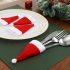 10er Set, Weihnachtsmesser-Gabel-Mütze, 6*12cm Rote Mini-Weihnachtsmütze, Flaschenmesser und Gabel Tischdekoration